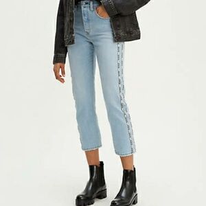 LEVIS 501 Original Sport Stripe Cropped Jeans sz 25 NWT